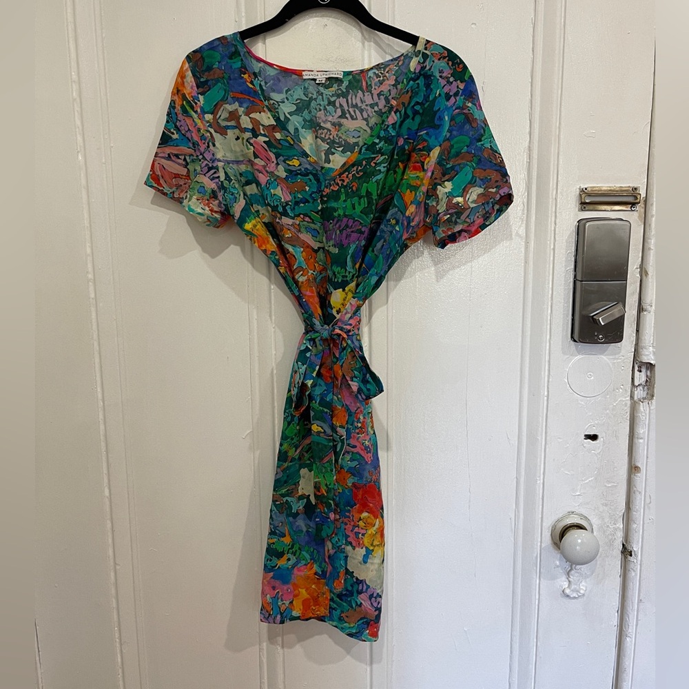 Amanda Uprichard 100% Silk Vibrant Floral Mini Dress